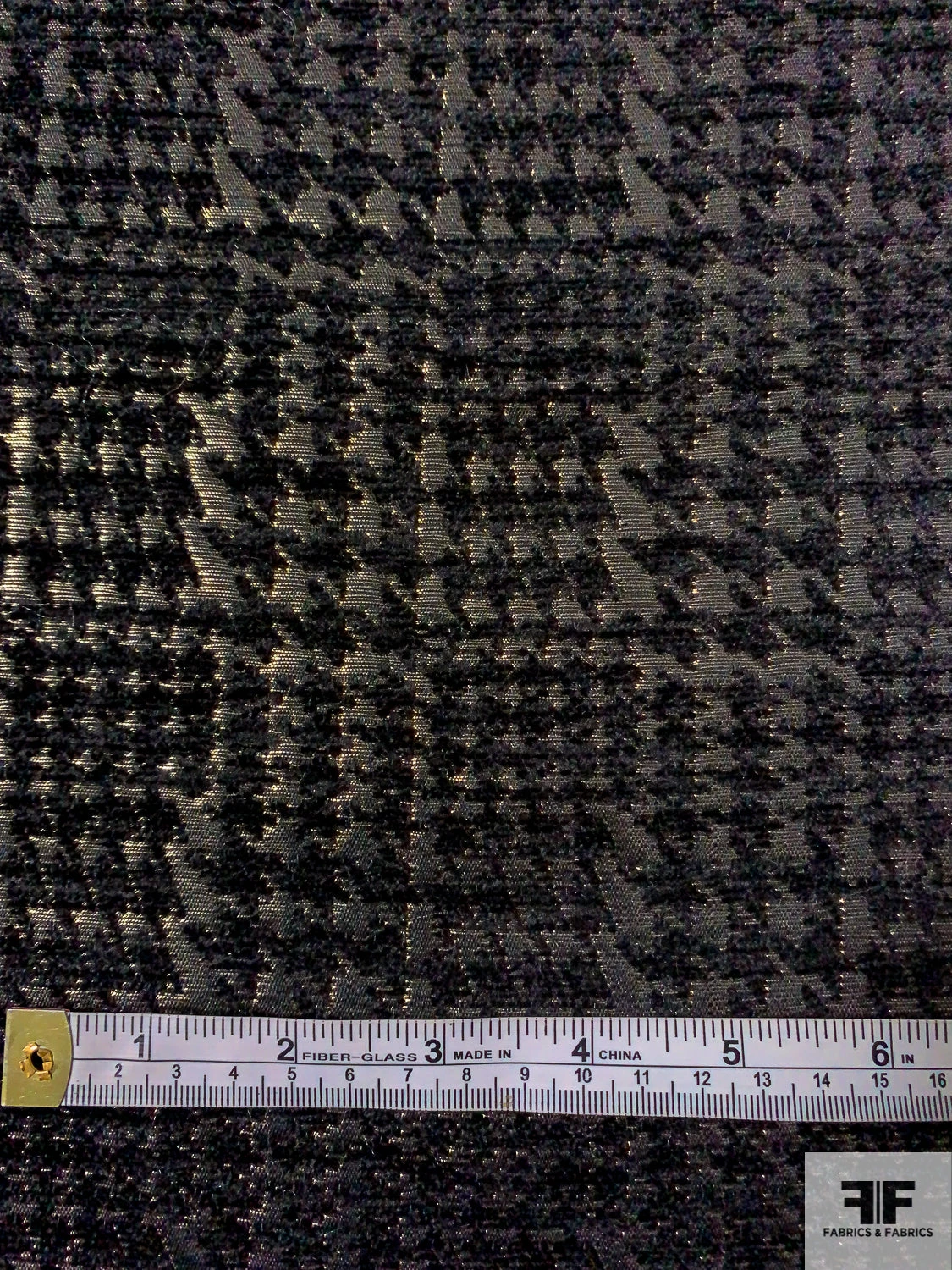 Glen Plaid Metallic Brocade - Black / Gold 8 Glen Plaid Metallic Brocade - Black / Gold - Image 6