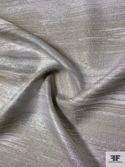 Made In England Streak Metallic Lamé Brocade - Silver / Ecru 11 Made In England Streak Metallic Lamé Brocade - Silver / Ecru -Fabrics And Fabrics Store BMB5585 1