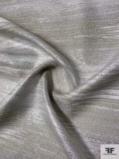 Made In England Streak Metallic Lamé Brocade - Silver / Ecru 12 Made In England Streak Metallic Lamé Brocade - Silver / Ecru -Fabrics And Fabrics Store BMB5585 2