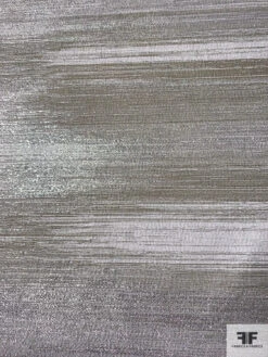 Made In England Streak Metallic Lamé Brocade - Silver / Ecru 13 Made In England Streak Metallic Lamé Brocade - Silver / Ecru -Fabrics And Fabrics Store BMB5585 4