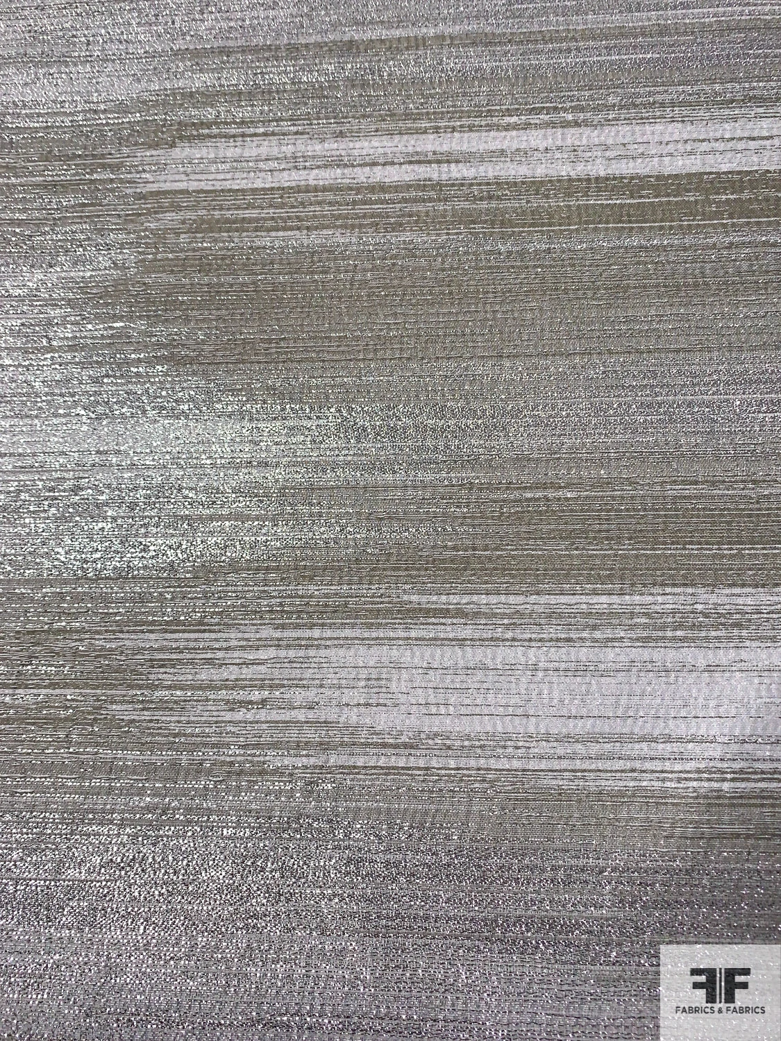 Made In England Streak Metallic Lamé Brocade - Silver / Ecru 7 Made In England Streak Metallic Lamé Brocade - Silver / Ecru - Image 5