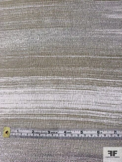 Made In England Streak Metallic Lamé Brocade - Silver / Ecru 14 Made In England Streak Metallic Lamé Brocade - Silver / Ecru -Fabrics And Fabrics Store BMB5585 5