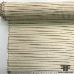 Italian Striped Cotton-Silk Voile - Beige / Pale Yellow / Maroon / Black 6 Italian Striped Cotton-Silk Voile - Beige / Pale Yellow / Maroon / Black -Fabrics And Fabrics Store CS 5161 Striped Sheer Cotton Shirting1