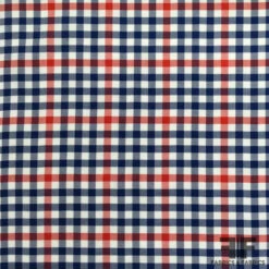 Gingham Cotton Shirting - Blue/Red/White