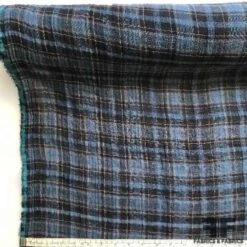 Plaid Wrinkled Cotton Gauze Shirting - Blue/Orange 7 Plaid Wrinkled Cotton Gauze Shirting - Blue/Orange -Fabrics And Fabrics Store CS 5177 roll