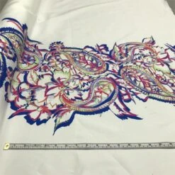 Paisley Floral Stretch Cotton Sateen - White/ Multicolor -Fabrics And Fabrics Store IMG 0054