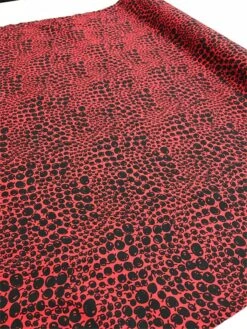 Hand-Drawn Cherry Printed Stretch Cotton Sateen Panel - Red / Black -Fabrics And Fabrics Store IMG 0068