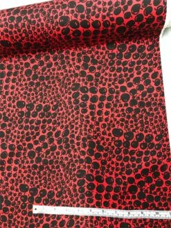 Hand-Drawn Cherry Printed Stretch Cotton Sateen Panel - Red / Black -Fabrics And Fabrics Store IMG 0069