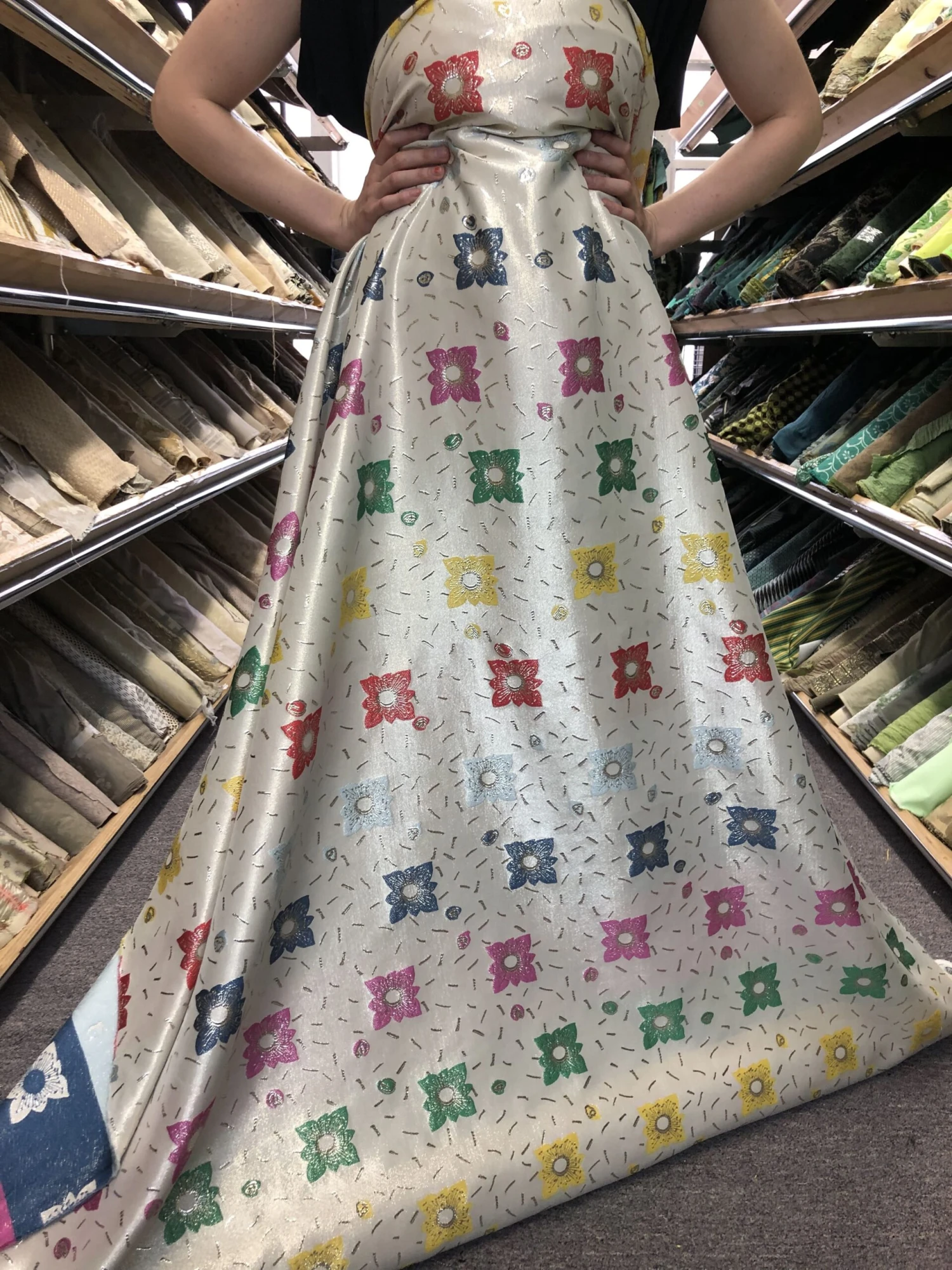 Italian Metallic Floral Lamé Brocade- Multicolor 3 Italian Metallic Floral Lamé Brocade- Multicolor