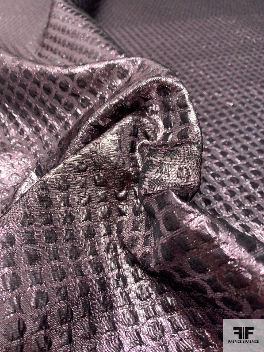 Geometric Lamé Brocade Panel - Metallic Dusty Mauve 5 Geometric Lamé Brocade Panel - Metallic Dusty Mauve - Image 3