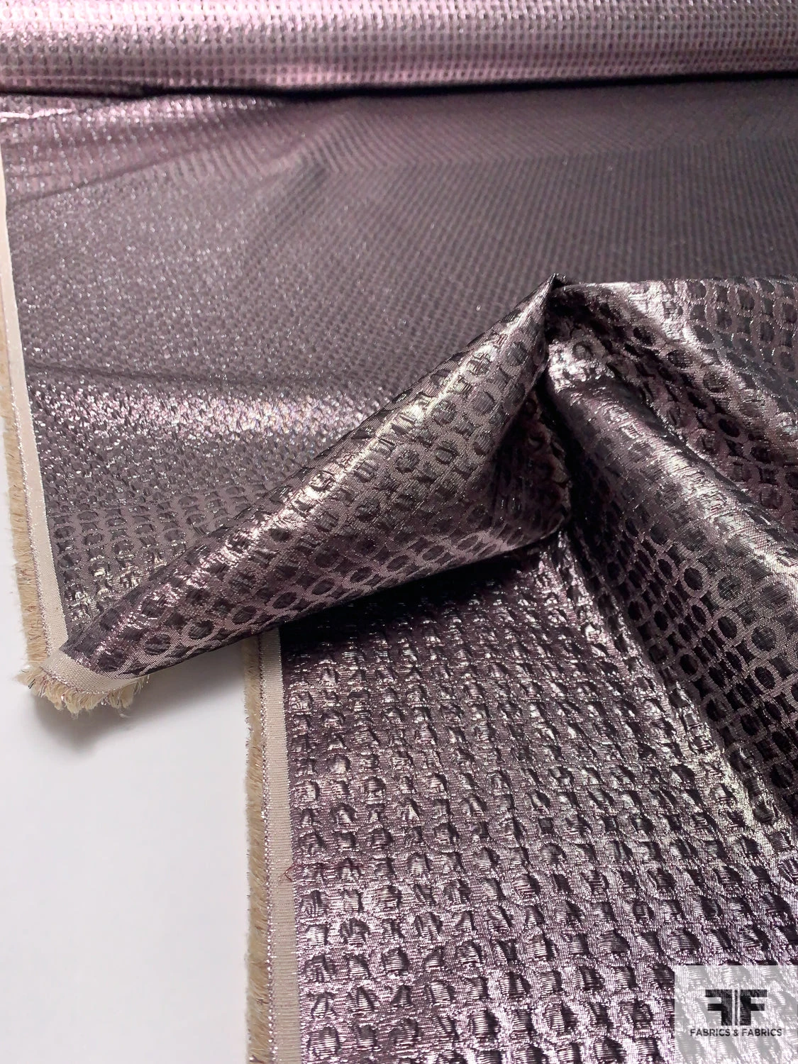 Geometric Lamé Brocade Panel - Metallic Dusty Mauve 11 Geometric Lamé Brocade Panel - Metallic Dusty Mauve - Image 9