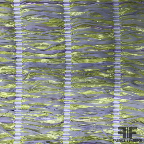 French Loose Strands Woven Novelty With Metallic - Yellow / Lilac-Grey / Lilac 4 French Loose Strands Woven Novelty With Metallic - Yellow / Lilac-Grey / Lilac - Image 2