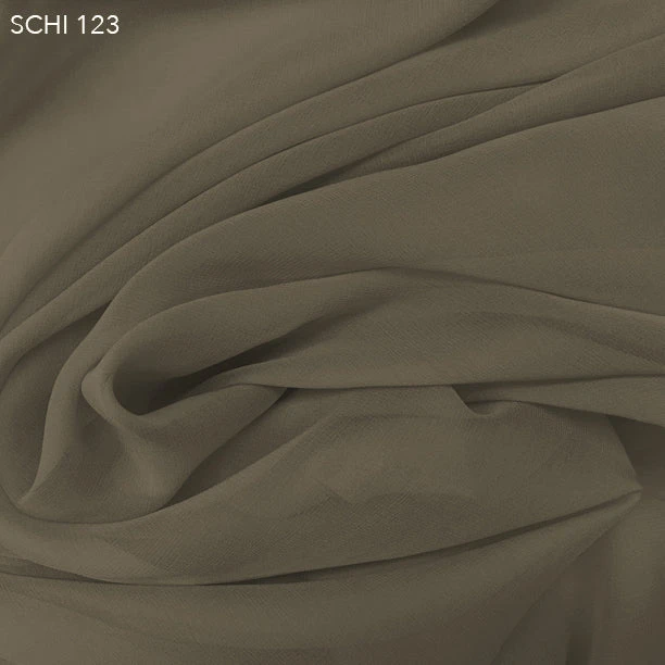 Silk Chiffon - Khaki Brown 3 Silk Chiffon - Khaki Brown