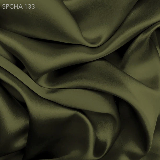 Silk Charmeuse - Olive Green 3 Silk Charmeuse - Olive Green