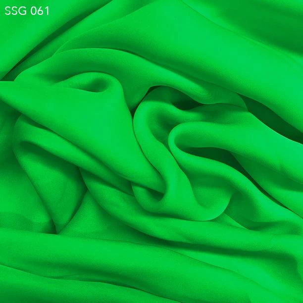 Silk Georgette - Bright Green 3 Silk Georgette - Bright Green