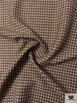 Classic Houndstooth Plaid Wool Tweed - Brown/Black/White 11 Classic Houndstooth Plaid Wool Tweed - Brown/Black/White -Fabrics And Fabrics Store WS5807 2