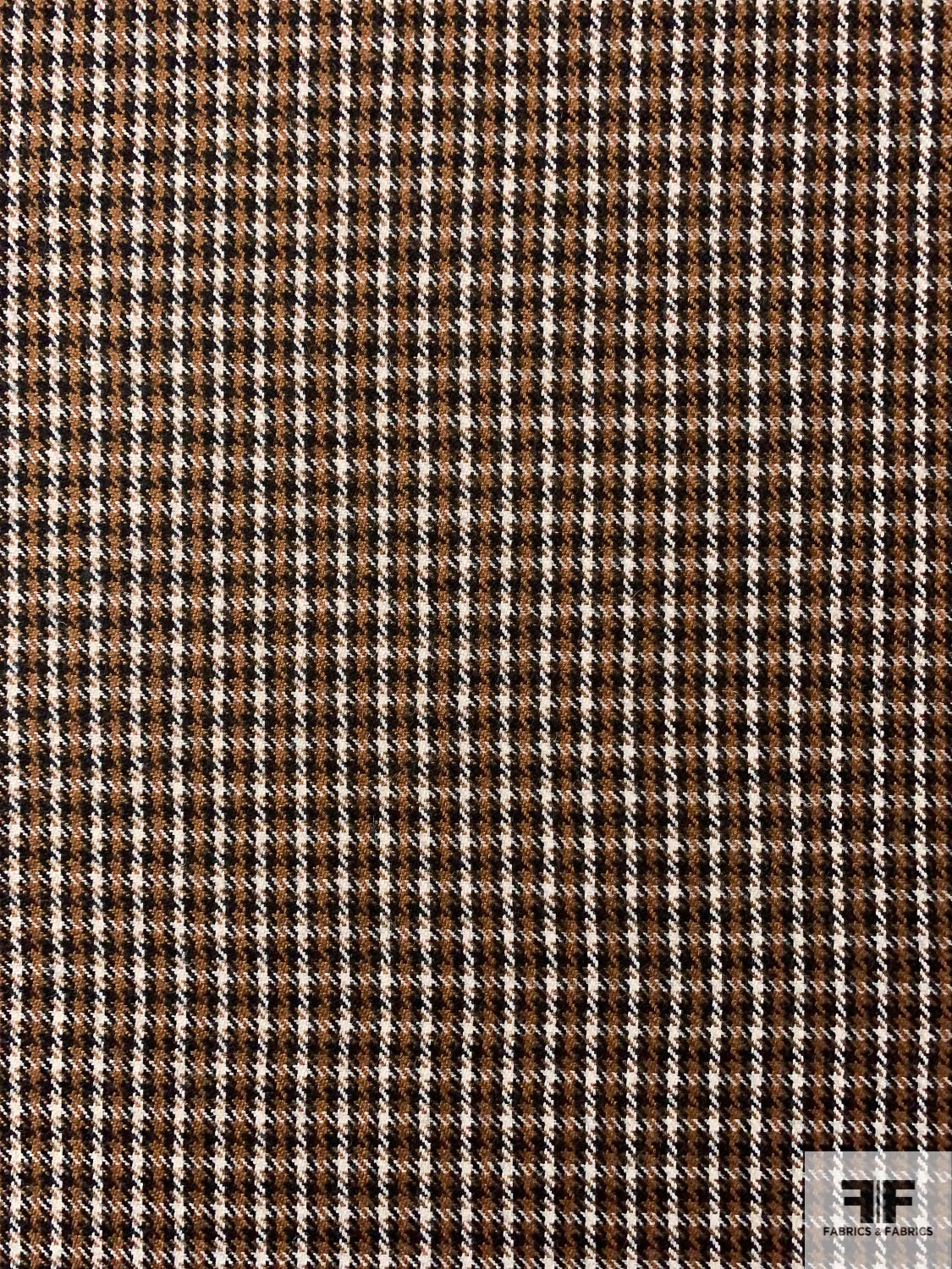 Classic Houndstooth Plaid Wool Tweed - Brown/Black/White 6 Classic Houndstooth Plaid Wool Tweed - Brown/Black/White - Image 4