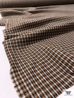 Classic Houndstooth Plaid Wool Tweed - Brown/Black/White 15 Classic Houndstooth Plaid Wool Tweed - Brown/Black/White -Fabrics And Fabrics Store WS5807 7
