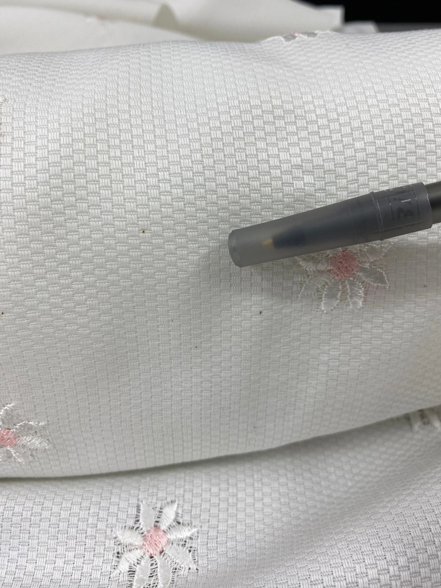 Floral Embroidered Cotton Pique - White/Pink 7 Floral Embroidered Cotton Pique - White/Pink - Image 5