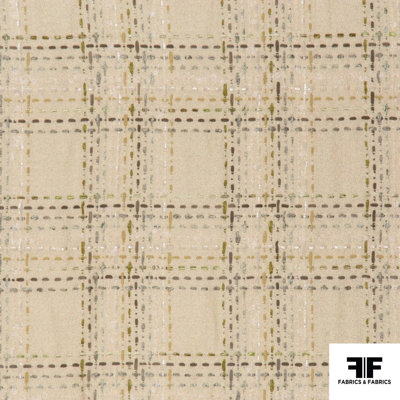 Plaid Wool Blend Tweed - Pale Yellow 3 Plaid Wool Blend Tweed - Pale Yellow