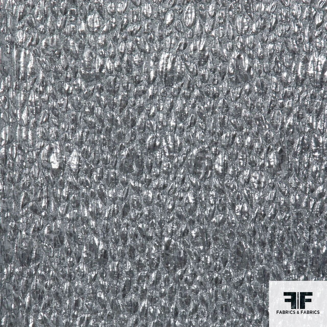 Italian Textured Metallic Lamé Brocade - Silver 4 Italian Textured Metallic Lamé Brocade - Silver - Image 2