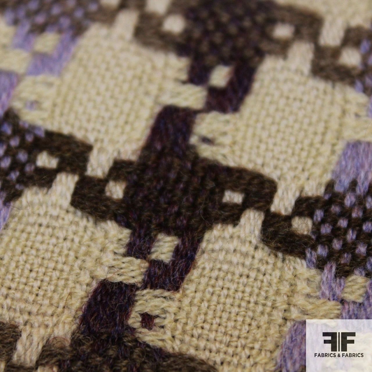 Wool Houndstooth - Brown/Purple 5 Wool Houndstooth - Brown/Purple - Image 3