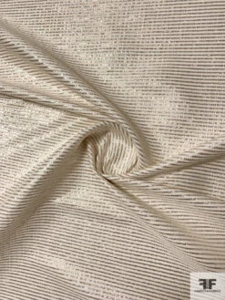 Metallic Stripe Brocade - Cream/Silver -Fabrics And Fabrics Store bmb1060 1