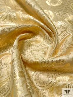 Metallic Ecclesiastical Brocade - Yellow-Gold -Fabrics And Fabrics Store bmb1064 3