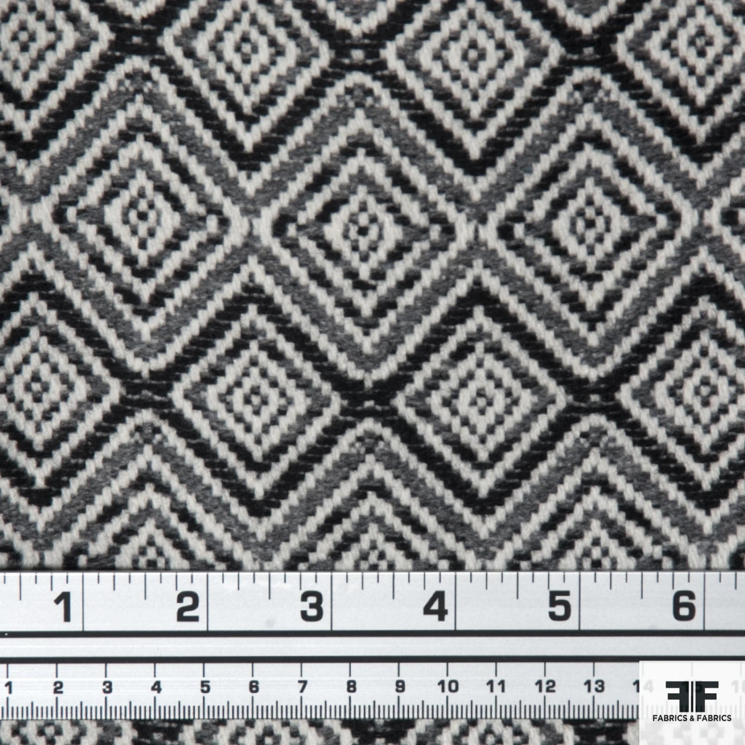 Geometric Wool Coating - Ivory/Black/Grey 5 Geometric Wool Coating - Ivory/Black/Grey - Image 3