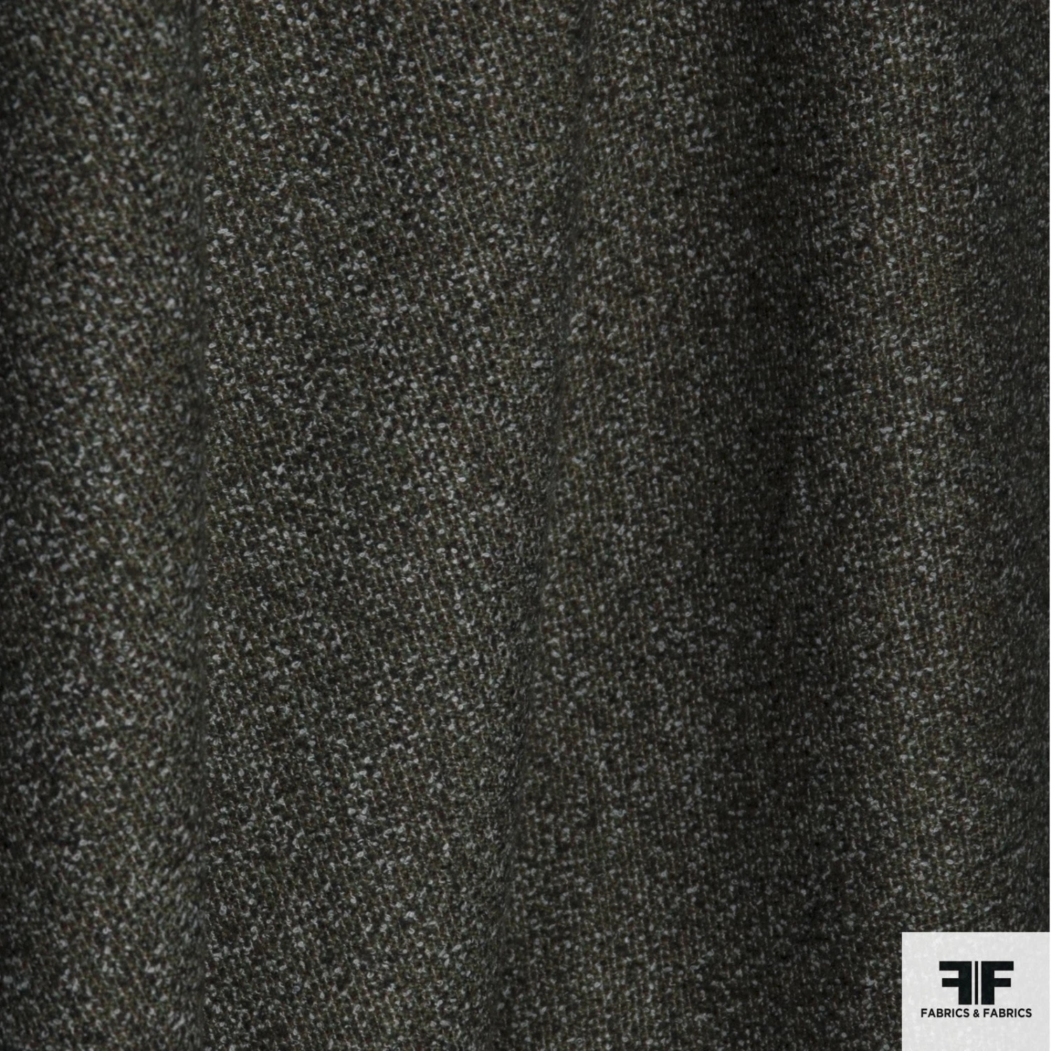 Wool Blend Tweed - Green/Brown/White 4 Wool Blend Tweed - Green/Brown/White - Image 2