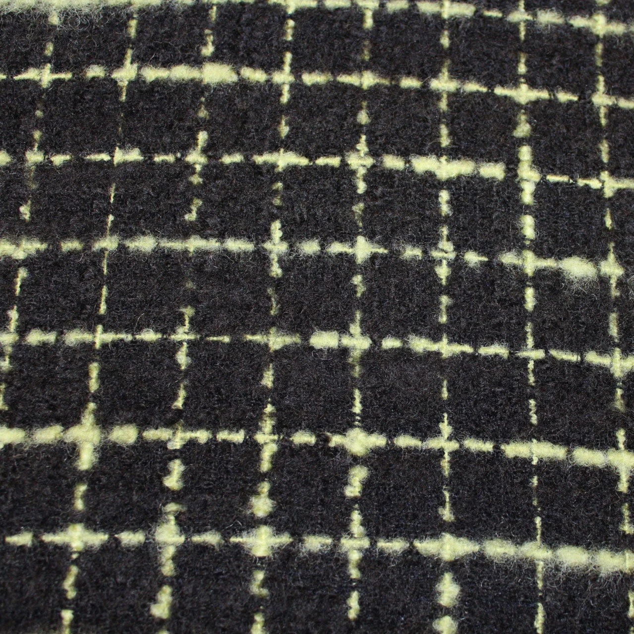 Checkered Wool Tweed Coating - Black/Green 3 Checkered Wool Tweed Coating - Black/Green