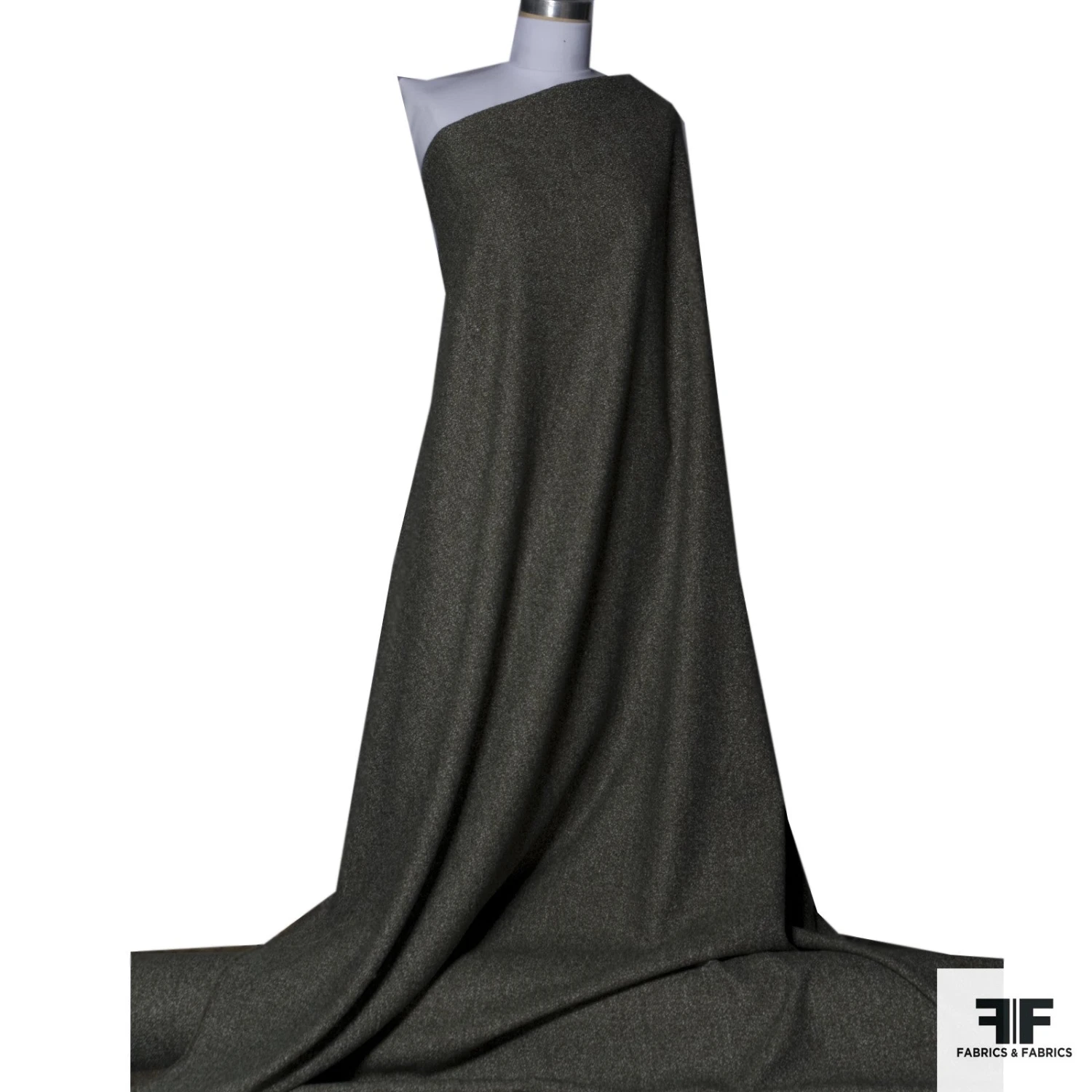 Wool Blend Tweed - Green/Brown/White 6 Wool Blend Tweed - Green/Brown/White - Image 4