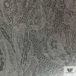 Metallic Floral Lace-Look Novelty Rayon Knit - Silver/Grey