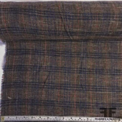 Veronica Beard Italian Plaid Wool And Linen Suiting - Brown/Blue -Fabrics And Fabrics Store ws6358xxx